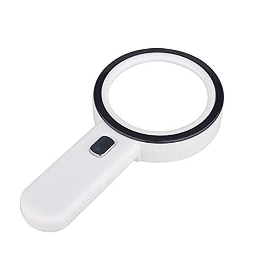 Magnifier ,LED Hand-held 20X Magnifying Glass with 12 Bright LED Lights,4.1 Inches portable Size Illuminated Ergonomic Reading Magnifier for Books, Newspapers, Maps, Coins, Jewellery, Hobbies & Crafts