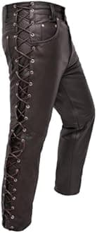 Touch&Torn Leather Pants Motorcycle Pants for Mens 30" to 44" Waist Jeans Style Pant with 5 Pockets Motorbike Pant for Biker