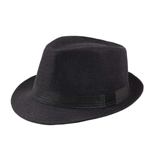 Synthetic Fedora Hat For Men - Black, One Size