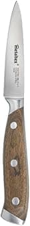 Metaltex Heritage Paring Knife - Precision Slicing Blade, Durable Stainless Steel, Ergonomic Wooden Handle - Ideal for Fruits & Vegetables, Silver
