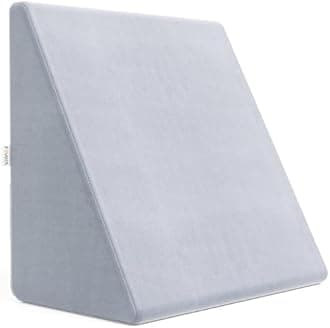 FOVERA Memory Foam Wedge Pillow | 2 Years Warranty | Bed Wedge Cushion, Orthopedic Back Support for Bed | for Acid Reflux, Snoring, GERD, Leg Elevation (Grey, 18L x 17.5W x 11H Inch)