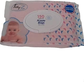 Breez 150 Nappy Bag with Tie Handle, Nappy Bags Scented, Disposable Nappy Sacks