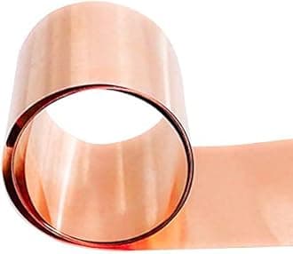 Tynulox Pure Copper Metal Foil Roll, 0.4mm Thickness x 200mm Width x 1M Length, 99.9% Copper Sheet Roll Copper Strip for Jewelry, Crafts, Repairs, Electrical