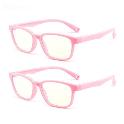 JUSLINK Flexible Kids Blue Light Blocking Glasses for Kids Boys and Girls Age 3-12