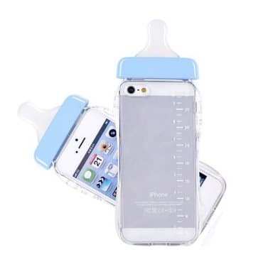 A-Smile@ Case for Iphone 7 Plus / 7S Plus / 8 Plus,Cute 3D Baby Bottle Milk Bottle Shape Clear TPU Silicone Soft Case Cover for Iphone 7 Plus / 7S Plus / 8 Plus (5.5 Inch),(Blue)