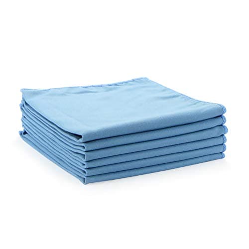 Arkwright Microfiber Suede Glass Cleaning Cloths 6 Pack (16 x 16 in, Blue)