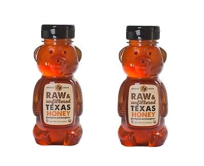 Pack of Two 12 oz. Honey Bears Raw, Unfiltered, Unpasteurized Texas Honey by Desert Creek Honey Non-GMO, Kosher