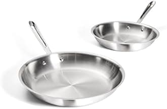 All-Clad D3 Stainless Steel Frying Pan Set, 10 & 12 Inch, Silver 141［並行輸入］