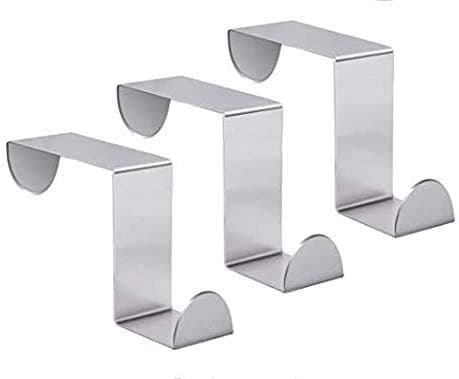 Flow.month Over Door Hook-Double Side Wide or Narrow Gate, Hanged in The Back of Kitchen,Cabinet,Bathroom,Recycled Cubicle,Closet,Pantry,Laundry Room,Shower,Cupboard,Drawer,Towel Coat Rack, M, 3 Count