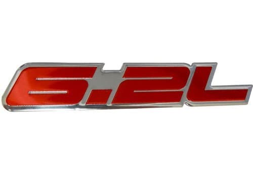 6.2L RED SILVER Border Aluminum Adhesive Sticker Decal Emblem Badge for GM General Motors Performance Chevy Chevrolet Corvette C6 ZR1 Camaro SS RS Pontiac G8