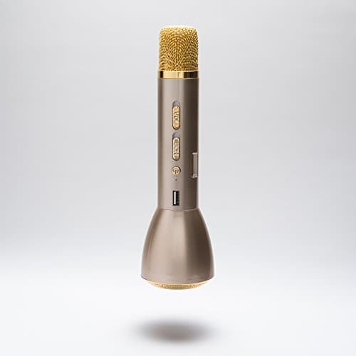 Zio Wireless Bluetooth Portable Magic Karaoke Microphone and 5 Watt Speaker Compatible with Smartphones - Gold