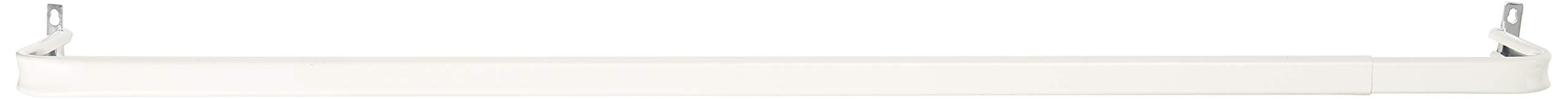 KN526 Heavy Duty Single Curtain Rod, 28"-48", White