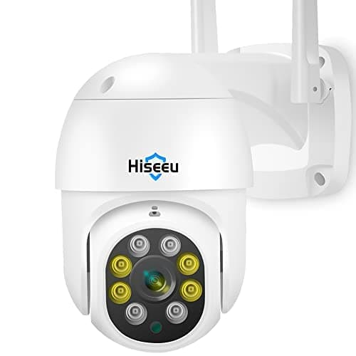 Hiseeu 5MP 360° Pan Tilt Camera WiFi Security Camera Outdoor Motion Tracking Floodlights Light Alarm,Color Night Vision,PC&Mobile Remote View,Two-Way Audio Security Camera