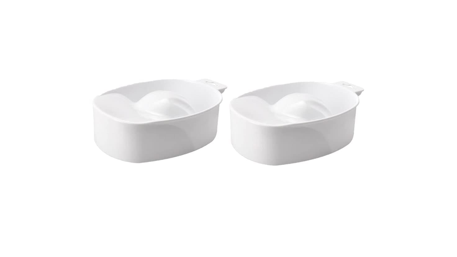 Professional Nail Soaking Bowl| Nail Art Manicure Spa Tool| Acrylic Nail Soak-Off Bowl (White, 2 Pieces)