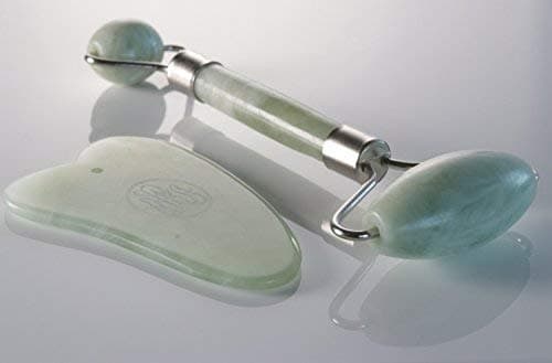 JADE ROLLER AND GUA SHA SCRAPING TOOLS SET- FACIAL MASSAGER-MADE FROM 100% JADE STONE- MUSCLE PAIN RELIEF-ANTI AGING TOOL FOR WOMEN- STAINLESS STEEL&WELDED -SKIN CARE-RELEASE TEETH GRINDING AT NIGHT