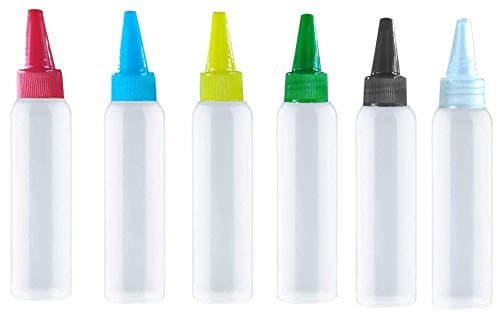 6 Pack Precision Tip Applicator Bottles for Cookie Cutters and Cake Decorating, Food Coloring and Royal Icing Supplies, 60ml (LJ-CJ-110702)