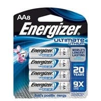EnergizerUltimate Lithium AA Batteries (L91BP-8, Pack of 8)