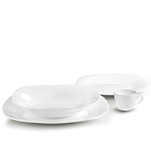 Bekommerce White Dinnerware Set 16 Pieces Quadratta, Service for 4