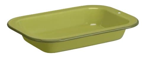 Cinsa Trend Ware Enamel on Steel Multiuse Serving Plate, 1-Quart, Green Tea