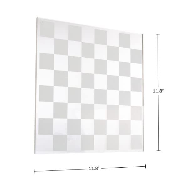 Modern Chess Set - Acrylic Chess Board with 32 Colorful Game Pieces - Unique Tabletop Decor Item with Functional Gameplay