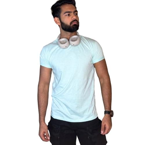 Mayfly Studios Casual 100% Cotton, 180 GSM Mint Fitted Tshirt for Men and Women