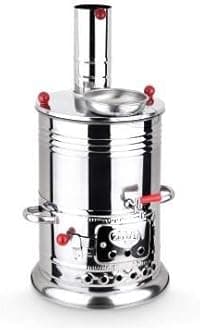 Samovar Tea Kettle, Turkish Semaver Charcoal and Wood Water Heater Boiler, for Camping, Picnic, Hunting, Hiking, Yachting