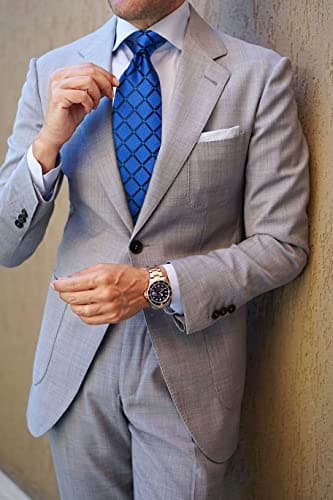 HISDERN Men's Wedding Tie and Handkerchief Houndstooth Check Plaid Tie Party Business Formal Necktie & Pocket Square Set…