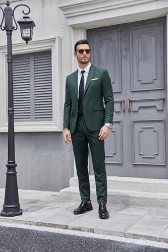 Wangyue 2 Piece Suit Men Slim Fit Suits for Mens One Button Men Suit Slim Fit Wedding Groomsmen Prom Homecoming Suits