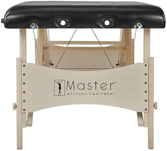 Master Massage Balboa Luster Upholstery Portable Massage Table Package, Black,21005R