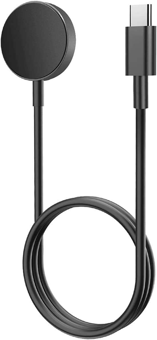 Compatible with Samsung Galaxy Watch 5/5 Pro/Galaxy Watch 4/4 Classic/Galaxy Watch 3 /,Samsung Galaxy Watch Active/Active 2 Magnetic Charger,Replacement Type-C Wireless Charging Cable Dock (Black)