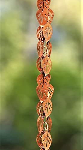Monarch Copper Cascading Leaves Rain Chain
