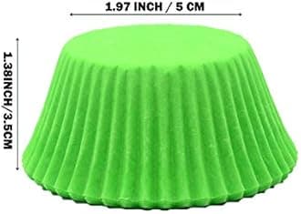 Premium Green Greaseproof Cupcake Liners Muffin Paper Baking Cups Standard Size, 100-Count