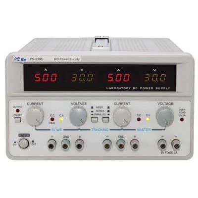 Uniteq PS-2303 Triple Output AC/DC Switching Benchtop Power Supply with Tracking Function, 9.6" W x 13.6" D x 5.5" H