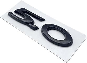 Letter Emblem Chrome Glossy Black ABS 3.0 5. V6 V8 20T 25T 30T 35T Fit for Jaguar XJ F-Type F-PACE E-PACE Badge Trunk Logo(Glossy Black 5.0)