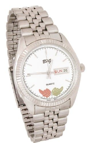 Classy! Black Hills Gold Men's White Face Watch