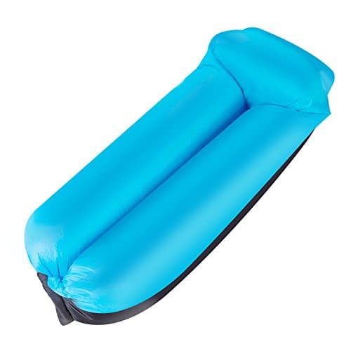 Lougnee Inflatable Lounger Air Sofa, Portable Quick Compression Air Lounge Bag Dream Beach Chair for Camping Swimming Park Backyard and Other Home Outdoor Activities - Deep Blue
