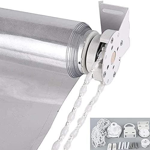 OuPai Roller Blinds Clear Roller Blind Outdoor Gazebo Clear Roller Blinds, Waterproof Windproof PVC Roll Up Shades, Balcony Pergola Curtain 65/85/105/125/145/155CM All Installation Parts Included