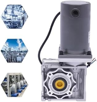 Electric Gear Motor 120W DC 24V 1800RPM 50K Single-Phase Worm Gear Reducer Gearbox High Torque with Adjustable Speed Reversing Function&Self-Locking Function