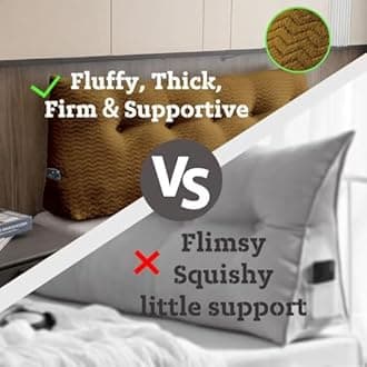 ZOEMO Large Bolster Triangular Headboard Wedge Backrest Positioning Support Bed Rest Reading Pillows Headboard Wedge Pillows for Day Bed with Removable Cover