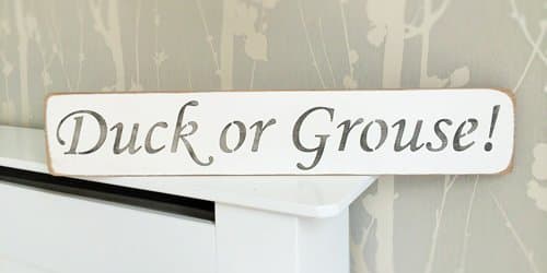 Duck or Grouse Solid Wood Home Decor Sign Plaque Handmade By Vintage Product Designer Austin Sloan