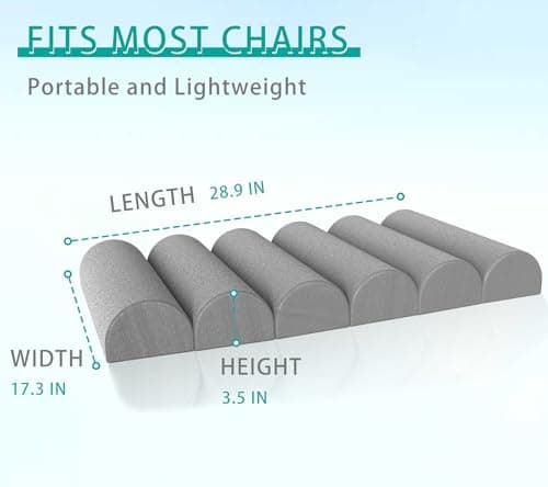 Lumbar Support Pillow for Office Chair,Computer/Desk Chair/Couch,Back Support Pillow Adjustable for Chair,Patented 6 semi-Circular Foldable Back Cushion Hanging on Office Chair,Soft