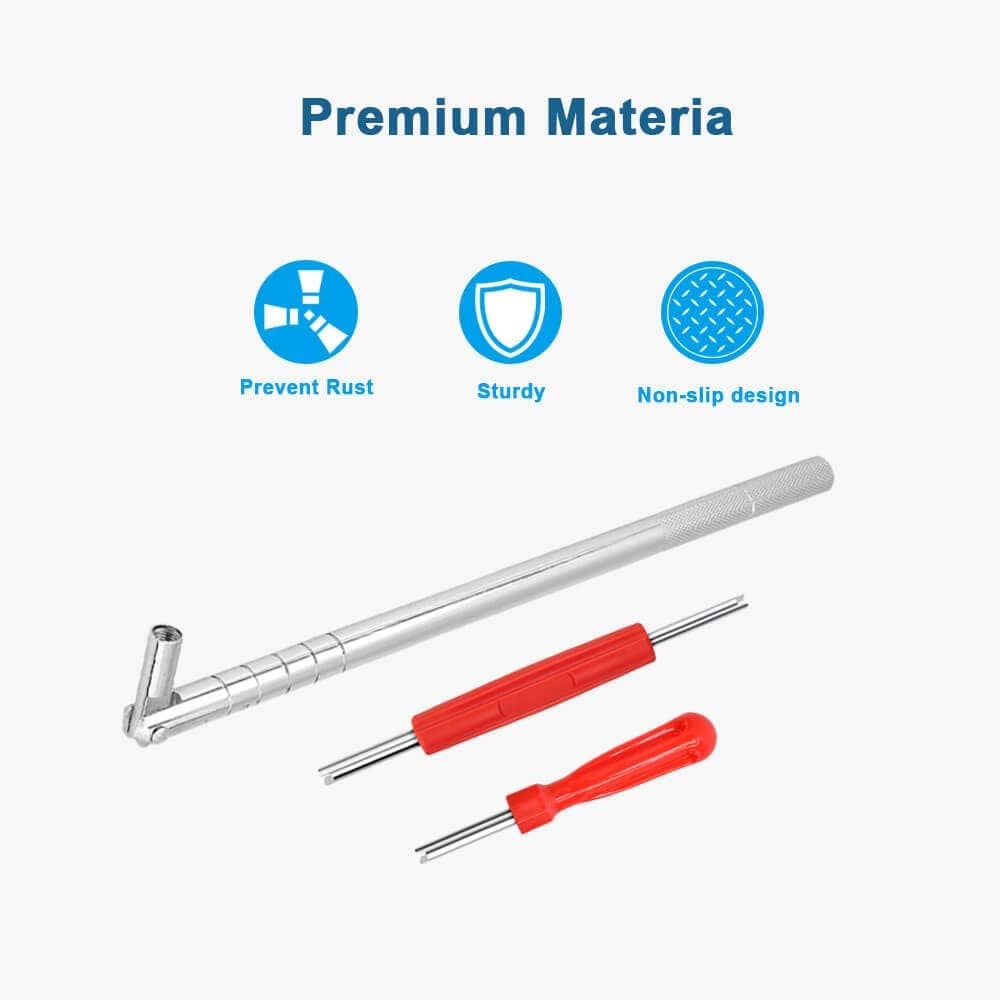 Riseuvo Valve Stem Puller Installer Tool - 6pcs TR412 Tire Snap in Short Rubber Valve Stem, 4 Way Valve Core Remover, Single Head Tire Valve Core Remover Installer Tool