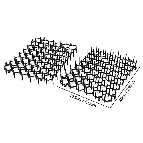 Cat Scat Mat with Spikes, Cat Repellent Mat, Flat Prickle Strip Dig Stopper, Pet Deterrent Mats for Garden, Fence, 7.9×6.1Inches (24 Pcs)