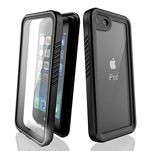 Waterproof Case for iPod Touch 7th 6th 5th, Dropproof Full Body Shockproof with Built-in Screen Protector Water Resistant Cover Compatible with iPod Touch 7th 6th 5th Gen(Clear Black)