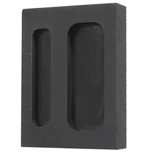 Calli 1 OZ Two Hole Graphite Crucible Ingot Bar Combo Mold Melting Casting Refining Scrap Squar