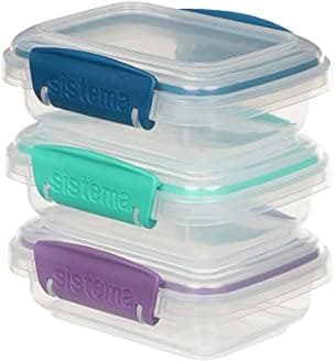 Sistema Klip It Food Storage Container, 200 ml, 3-Pack (Colors May Vary)