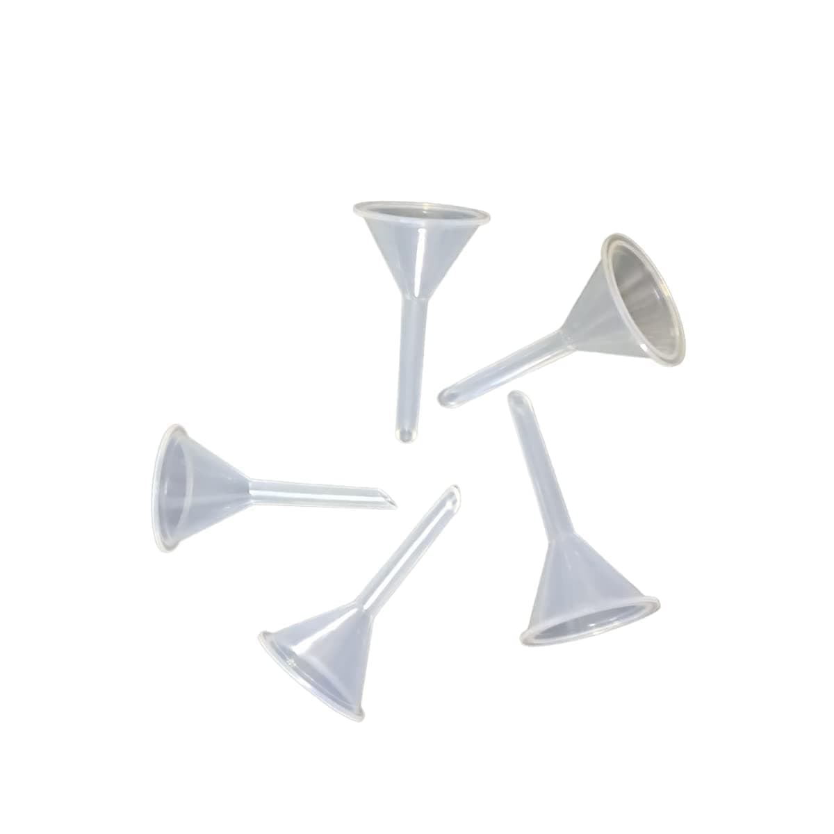 PP Plastic Analytic funnel long stem 35 mm Mini Funnels for Bottle Filling, Perfumes, Essential Oils, Science Laboratory Chemicals, Arts & Crafts Supplies (Pack Of 5 Pcs, Mini Funnels)