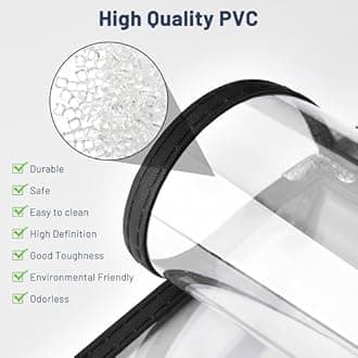 WeChef 30 Pack Restaurant Menu Covers 8.5 x 14" Book Style 7 Pages 14 Views PVC Transparent Restaurant Menu Holder Book Cafe Hotel Bar Black