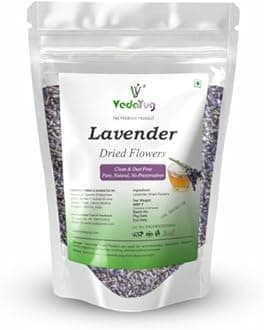 VY VedaYug Lavender Flowers, From France, Dried Fresh Fragrance, For Tea, Baking, Bath - 200 Gram