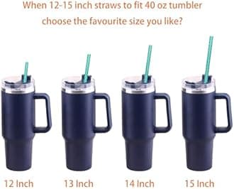 Dakoufish Replacement Swirl Straw for Stanley 40 oz 30 oz Cup,10 Pack12 Inch Reusable Plastic Straws With Brush for Stanley Tumblers Accessories,BPA Free (12 Inch,10 Color)